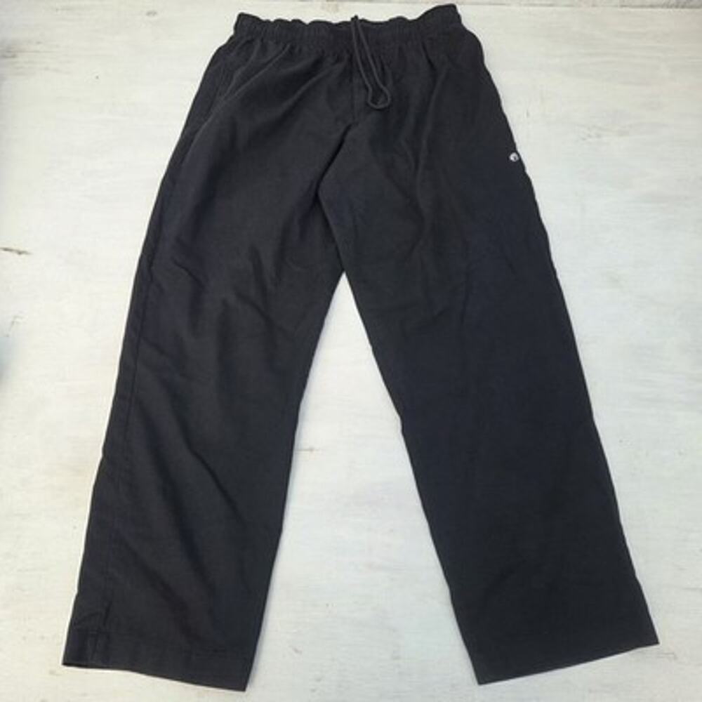 Chef Works Black Pants Mens XL Elastic Waist Kitchen Uniform Workwear Cook